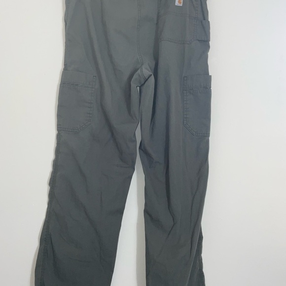 Carhartt Green Drawstring Button Pull On Hiking Cargo Pant Mens Size Medium Tall - Picture 2 of 11